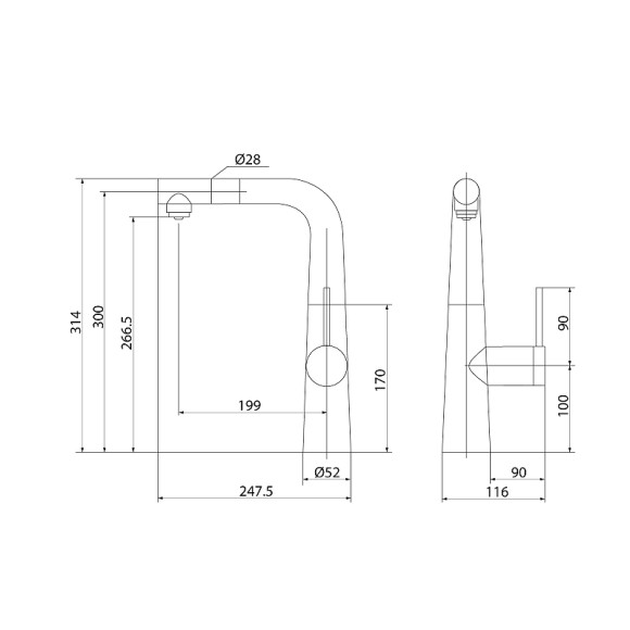Смеситель для кухни Iddis Pure PURBLPFi05 Черный матовый