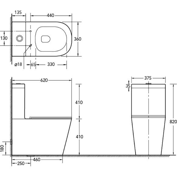 Унитаз компакт SantiLine SL-5014 с бачком и сиденьем Микролифт