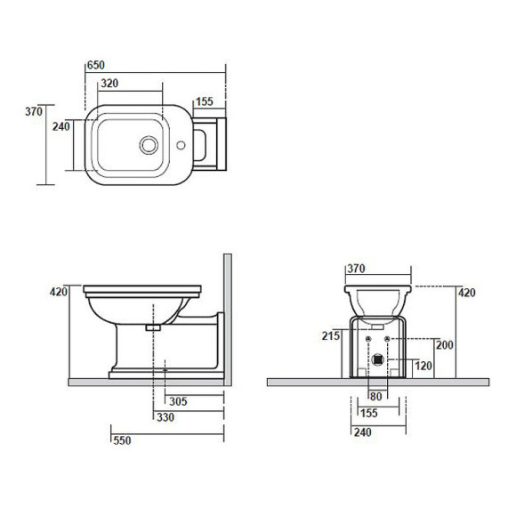 Биде Kerasan Waldorf 4120K1bi/cr*1 Белое Биде Kerasan Waldorf 4120K1bi/cr*1 Белое