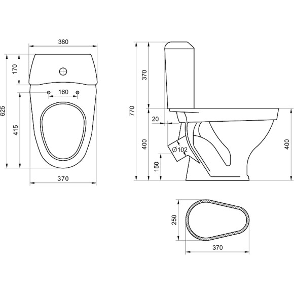 Унитаз компакт Santeri Вест 1.P201.8.S00.00B.F с бачком и сиденьем Унитаз компакт Santeri Вест 1.P201.8.S00.00B.F с бачком и сиденьем