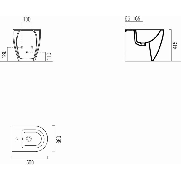 Биде GSI Pura 8869111 Белое