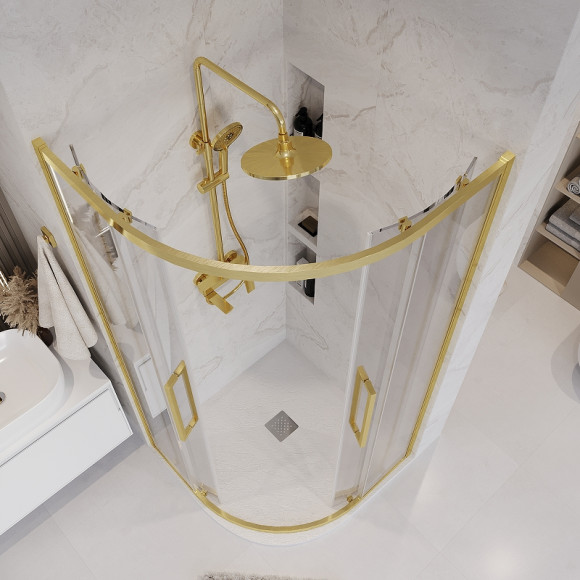 Душевой уголок Grossman Cosmo 100х100 301.K33.02.1010.32.00 профиль Золото сатин стекло прозрачное Душевой уголок Grossman Cosmo 100х100 301.K33.02.1010.32.00 профиль Золото сатин стекло прозрачное