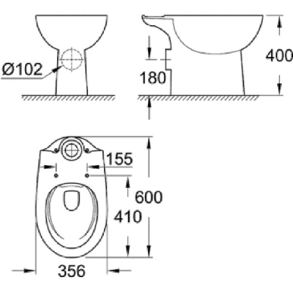 Унитаз компакт Grohe Bau Ceramic 39349000 без бачка и сиденья