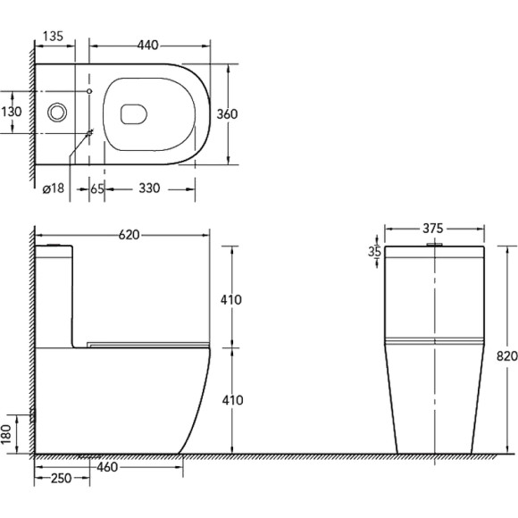 Унитаз компакт SantiLine SL-5016 Белый с бачком и сиденьем Микролифт