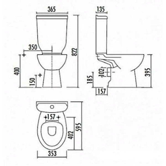 Унитаз компакт Creavit Sedef SD315.00100 без бачка и сиденья Унитаз компакт Creavit Sedef SD315.00100 без бачка и сиденья