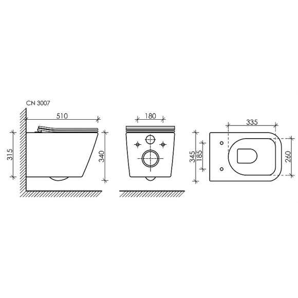 Комплект унитаза с инсталляцией Ceramicanova Metric CN3007_1002M_1000 с сиденьем Микролифт и клавишей смыва Хром матовый