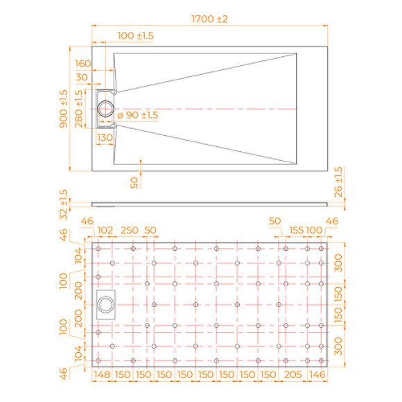 Душевой поддон из стеклопластика RGW TUS-W 170x90 553702917-01 Белый Душевой поддон из стеклопластика RGW TUS-W 170x90 553702917-01 Белый