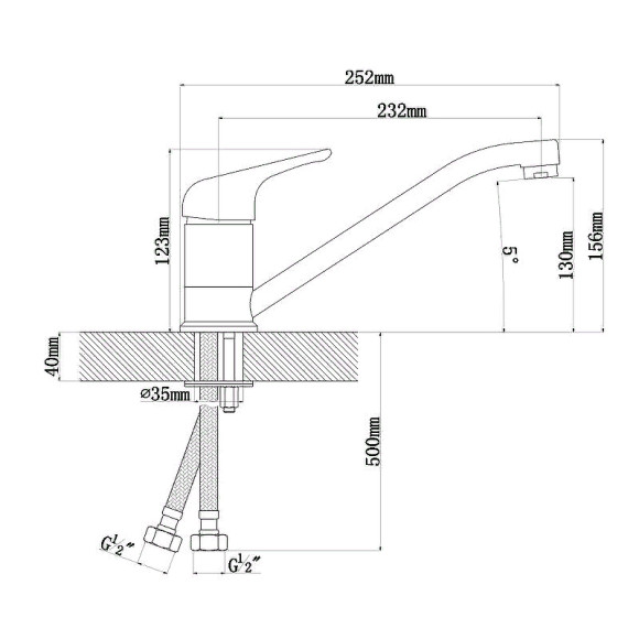 Смеситель для кухни Florentina Гамма 313.05L.1123.105 Коричневый Смеситель для кухни Florentina Гамма 313.05L.1123.105 Коричневый