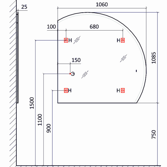 Зеркало Jorno Solis New 106 SolN.02.106/W/JR с подсветкой с бесконтактным выключателем Зеркало Jorno Solis New 106 SolN.02.106/W/JR с подсветкой с бесконтактным выключателем