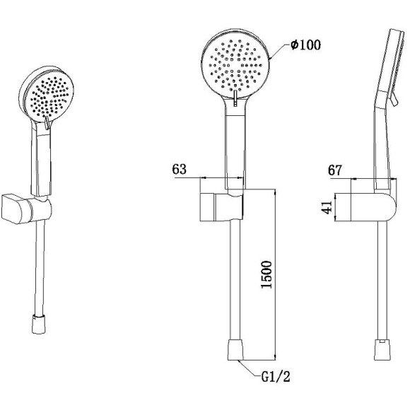 Душевой гарнитур Allen Brau Eclipse 5.E1005-00 Хром Душевой гарнитур Allen Brau Eclipse 5.E1005-00 Хром