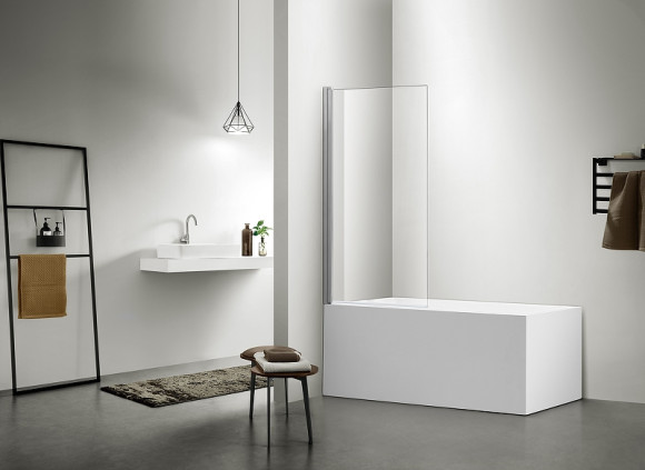 Шторка на ванну Aquatek 80х150 AQ DEL SBA 08015CH профиль Хром стекло прозрачное