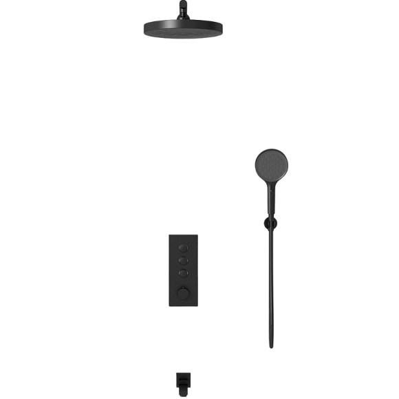 Душевая система Vincea Inspire VSFW-433TI2MB с термостатом Черная матовая