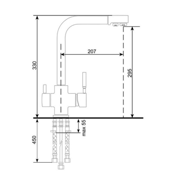 Смеситель для кухни Ulgran Quartz UQ-016-10 Песочный Смеситель для кухни Ulgran Quartz UQ-016-10 Песочный