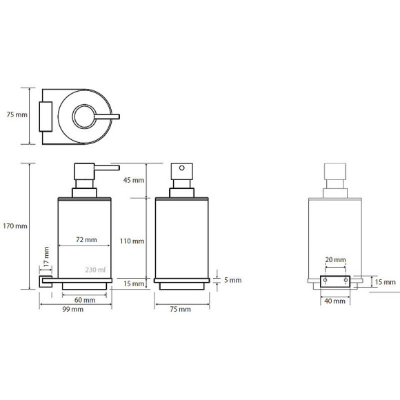Дозатор для жидкого мыла Bemeta Galla 108109010 Черный матовый Дозатор для жидкого мыла Bemeta Galla 108109010 Черный матовый