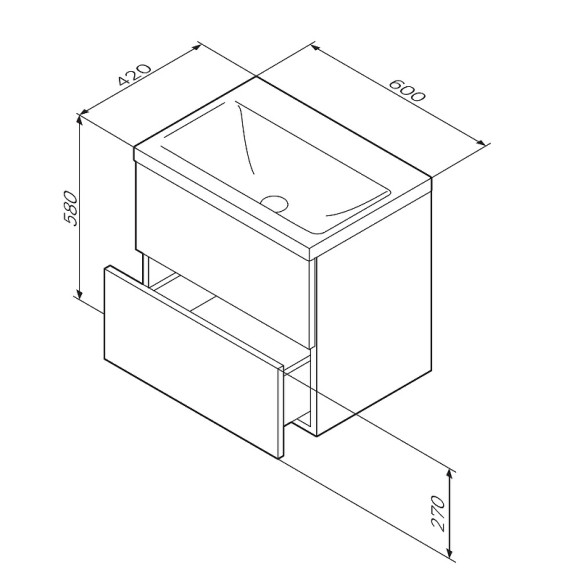 Тумба под раковину AM.PM Gem 60 M90FHX06022BM подвесная Черная матовая Тумба под раковину AM.PM Gem 60 M90FHX06022BM подвесная Черная матовая