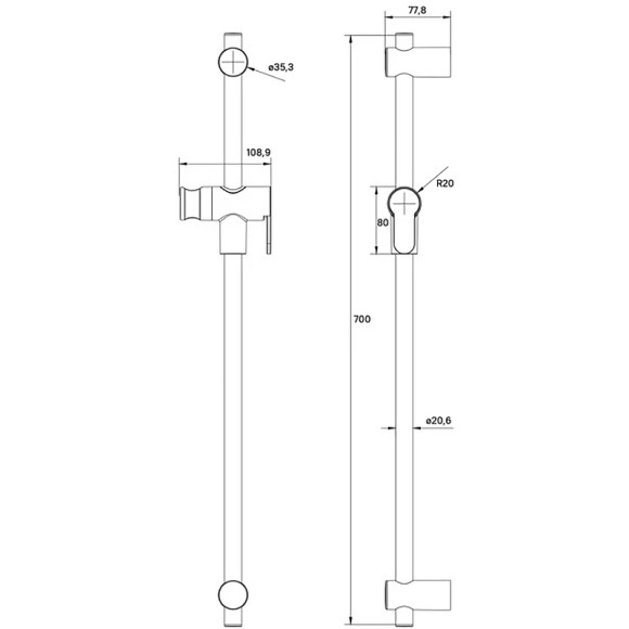 Душевая штанга Iddis Ray RAY70MGi17 Золото матовое
