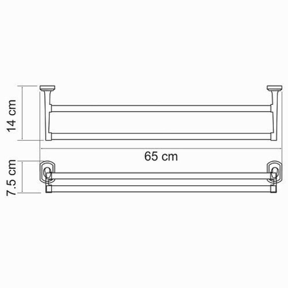 Полотенцедержатель WasserKRAFT Oder K-3040 двойной Хром Полотенцедержатель WasserKRAFT Oder K-3040 двойной Хром