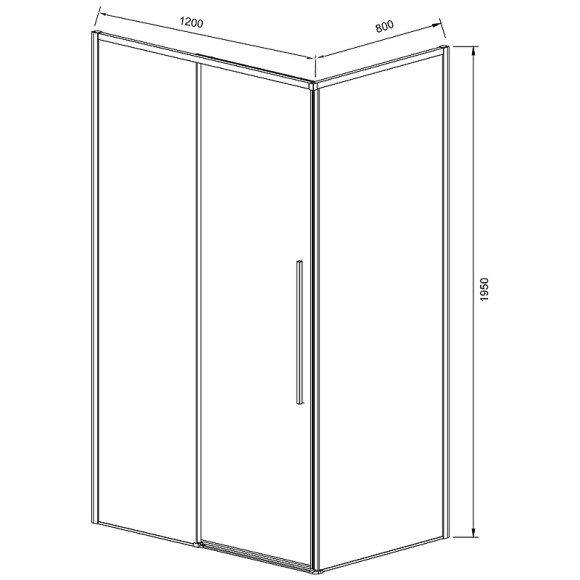 Душевой уголок Vincea Slim-N 120x80 VSR-4SN8012CGB профиль Черный стекло тонированное