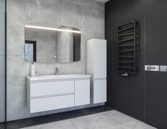 Тумба под раковину Caprigo Forte 120 36117R-SF027 подвесная Белая матовая