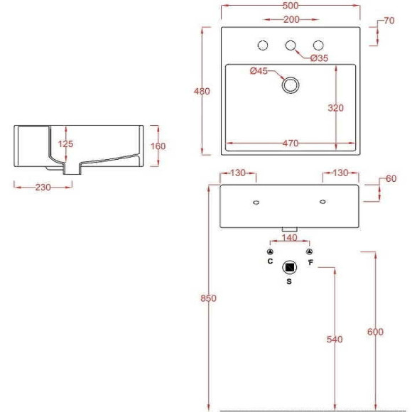 Раковина Artceram Quadro 50 QUL002 01 00 Белая глянцевая Раковина Artceram Quadro 50 QUL002 01 00 Белая глянцевая