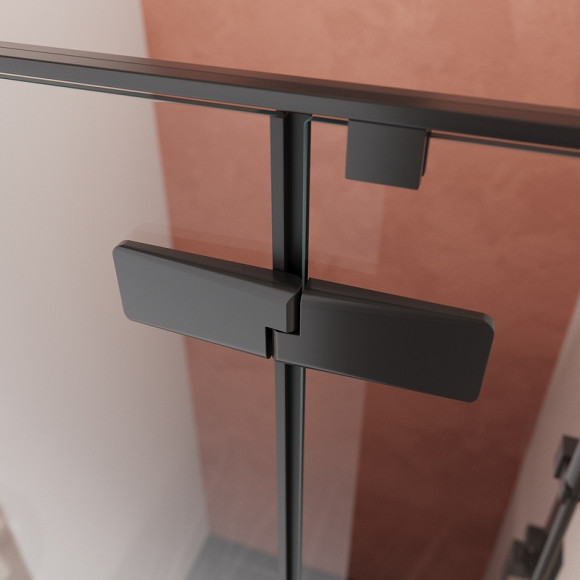 Душевая дверь Cezares Liner 90 R LINER-B-12-90-C-NERO-R профиль Черный матовый стекло прозрачное