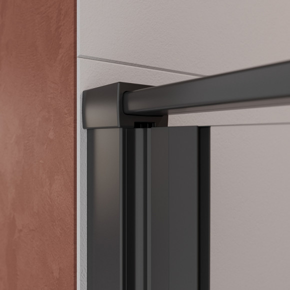 Душевая дверь Cezares Liner 90 R LINER-B-12-90-C-NERO-R профиль Черный матовый стекло прозрачное