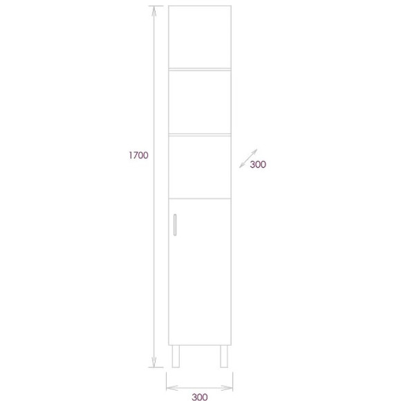 Шкаф пенал Onika Тимбер 30.01 403066 Белый матовый Дуб сонома