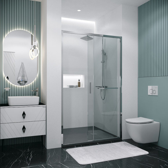 Душевая дверь Grossman Style 110 100.K33.05.110.10.00 профиль Хром стекло прозрачное Душевая дверь Grossman Style 110 100.K33.05.110.10.00 профиль Хром стекло прозрачное