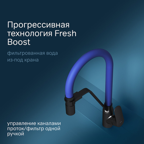 Смеситель для кухни AM.PM Like F8007827 Черный матовый Синий Смеситель для кухни AM.PM Like F8007827 Черный матовый Синий