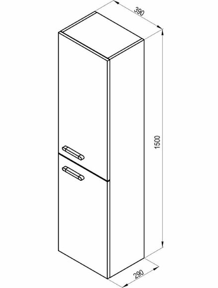 Шкаф пенал Ravak Chrome 39 L X000000542 подвесной Белый глянец