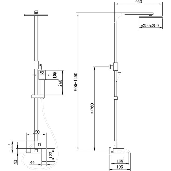 Душевая система Abber Wasserfall AF8616B Черная матовая Душевая система Abber Wasserfall AF8616B Черная матовая