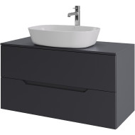 Тумба с раковиной Orange Line 100 Li-100TugMDF+B08-500W подвесная Графит матовый