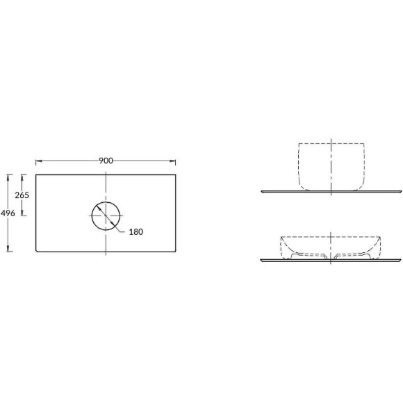 Столешница под раковину Kerama Marazzi Magica 90 MA.1.0.SG519920R\90 Серая матовая