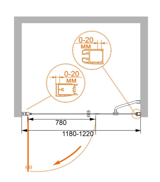 Душевая дверь в нишу Cezares ELENA-W-B-11-30+90-C-Cr профиль Хром стекло прозрачное Душевая дверь в нишу Cezares ELENA-W-B-11-30+90-C-Cr профиль Хром стекло прозрачное