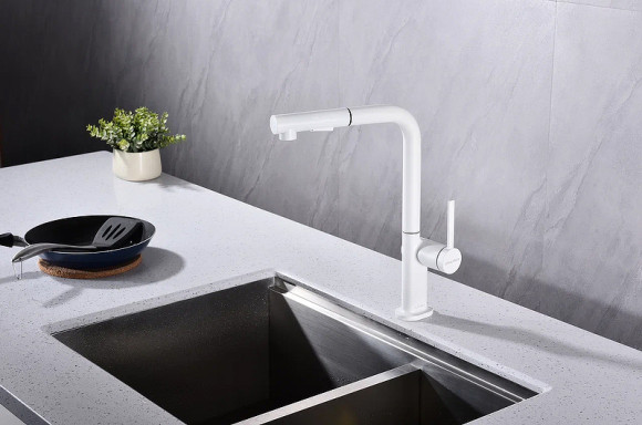 Смеситель для кухни Paulmark Neo Ne214419-431 Белый матовый