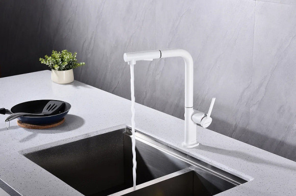 Смеситель для кухни Paulmark Neo Ne214419-431 Белый матовый