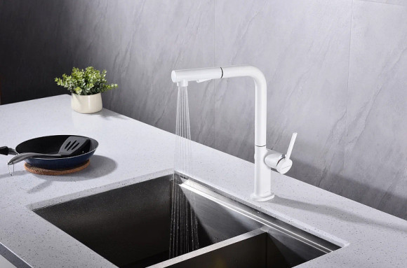 Смеситель для кухни Paulmark Neo Ne214419-431 Белый матовый