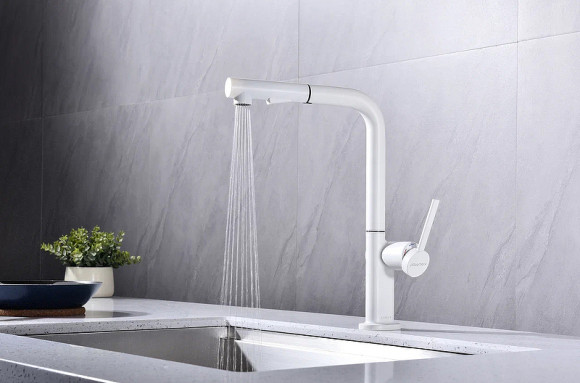 Смеситель для кухни Paulmark Neo Ne214419-431 Белый матовый