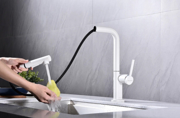 Смеситель для кухни Paulmark Neo Ne214419-431 Белый матовый