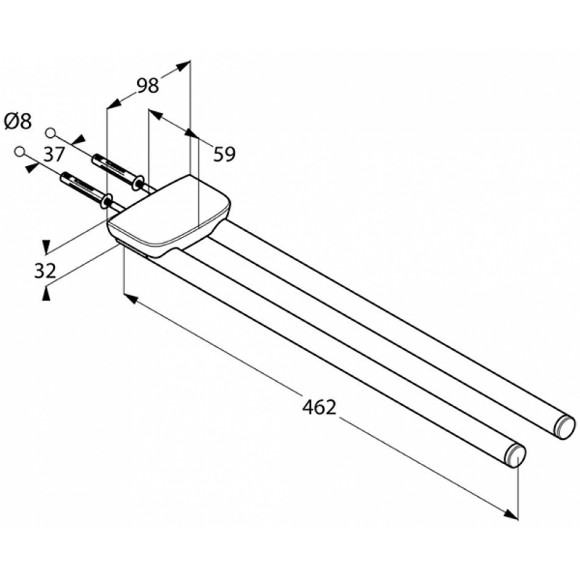Полотенцедержатель Kludi Ambienta 5397705 двойной Хром Полотенцедержатель Kludi Ambienta 5397705 двойной Хром