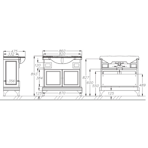 Тумба под раковину Opadiris Борджи 85 00-00006742 Слоновая кость Тумба под раковину Opadiris Борджи 85 00-00006742 Слоновая кость