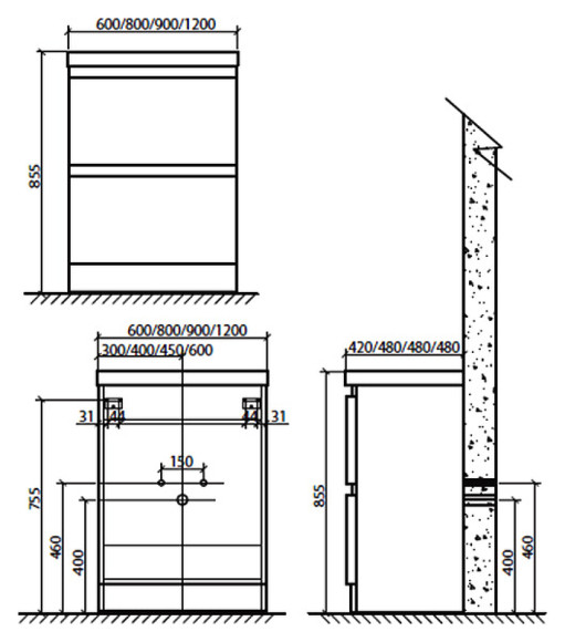 Тумба под раковину BelBagno Energia-N 80 Белая Тумба под раковину BelBagno Energia-N 80 Белая