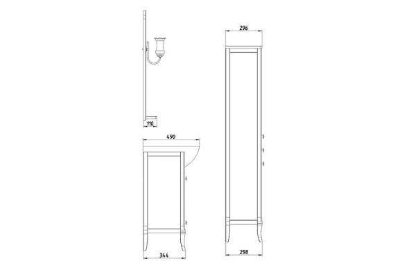 Зеркало ASB-Woodline Салерно 105 9692 со светильниками Антикварный орех Зеркало ASB-Woodline Салерно 105 9692 со светильниками Антикварный орех