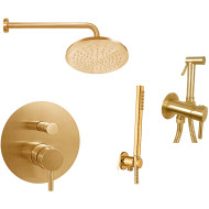 Душевая система Paffoni Light KITZLIG015HGSP с гигиеническим душем Золото медовое брашированное Душевая система Paffoni Light KITZLIG015HGSP с гигиеническим душем Золото медовое брашированное