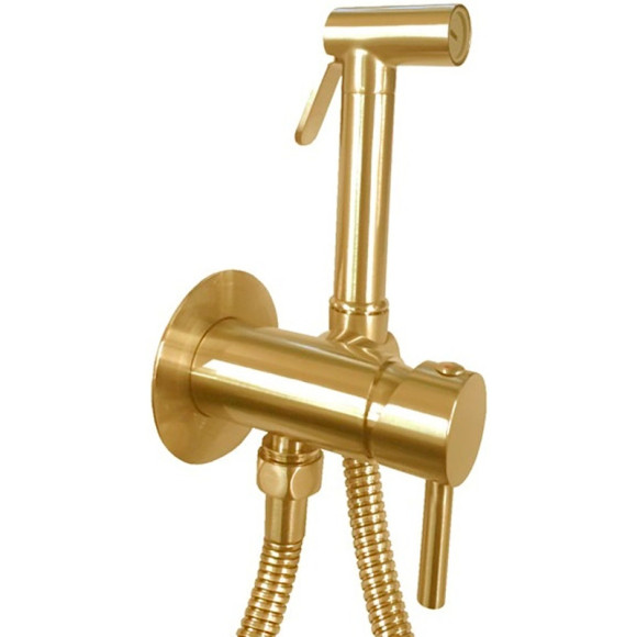 Душевая система Paffoni Light KITZLIG015HGSP с гигиеническим душем Золото медовое брашированное