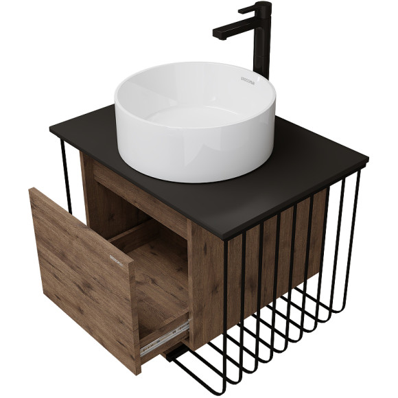 Тумба под раковину Grossman Винтаж 70 107007 подвесная Веллингтон Черная Тумба под раковину Grossman Винтаж 70 107007 подвесная Веллингтон Черная