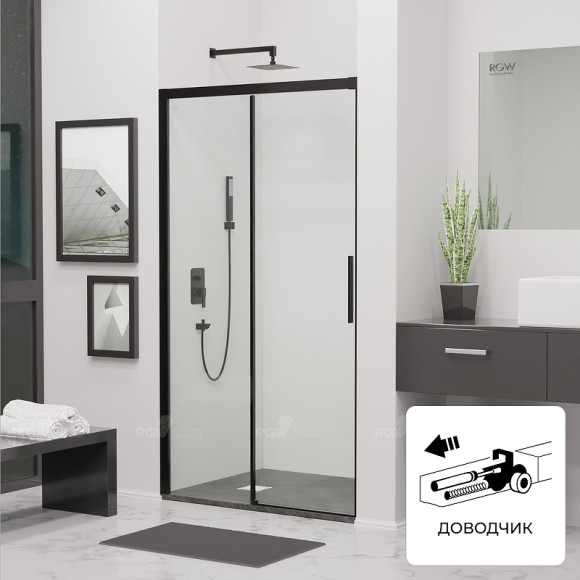 Душевая дверь RGW Leipzig LE-12B 170 34121217-14 профиль Черный стекло прозрачное Душевая дверь RGW Leipzig LE-12B 170 34121217-14 профиль Черный стекло прозрачное