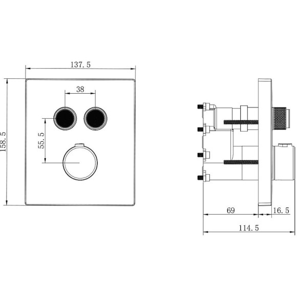 Душевая система Vincea Inspire VSFW-3I21MT1RGM с термостатом Вороненая сталь Душевая система Vincea Inspire VSFW-3I21MT1RGM с термостатом Вороненая сталь