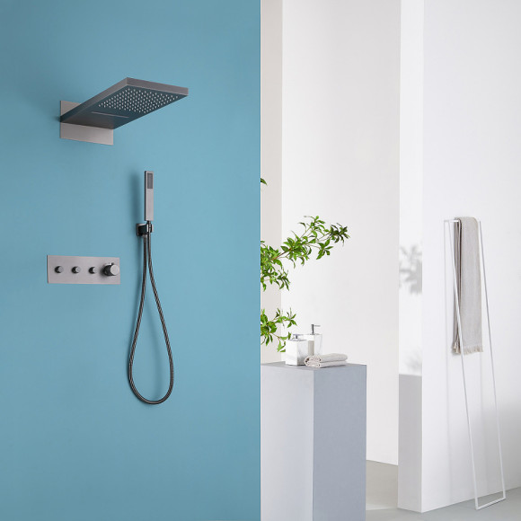 Душевая система Abber Rund AF8752NG с термостатом Никель Душевая система Abber Rund AF8752NG с термостатом Никель