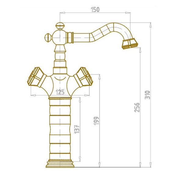 Смеситель для раковины Bronze de Luxe Royal 10219 Бронза